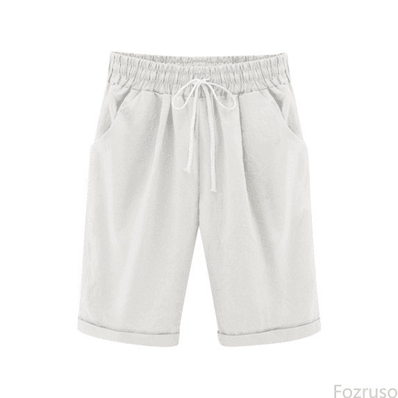 Fozruso Girls Twill Pants Casual Thin Outerwear Elastic Waistband Loose Five Inch Pants (3 13y) Sizes 9-10 Years