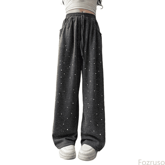 Fozruso Girls Twill Pants Girls Casual Pants Straight Leg Wide Trousers With Drawstring Elastic Waist Comfortable Daily Wear For Spring Summer Age 4 15 Sizes 14-15 Years