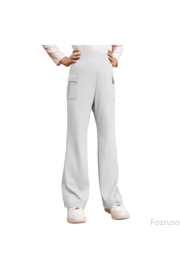 Girls Twill Pants Girls Uniformss Pants Teen School Flare Flared Trousers Size 6 15 Years Sizes 11-12 Years