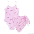 thumbnail image 1 of Fozruso Girls Two Piece Swimsuit Bow Print Design Bathing With Matching Bottom 2 Piece Bathing Suit Sizes 10-11 Years, 1 of 6