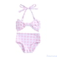 thumbnail image 1 of Fozruso Girls Two Piece Swimsuit With Front Bow Tie Adjustable Bikini For Kids Youth Teen Summer Beach Pool Party Swimwear Sets Sizes 4-5 Years, 1 of 4