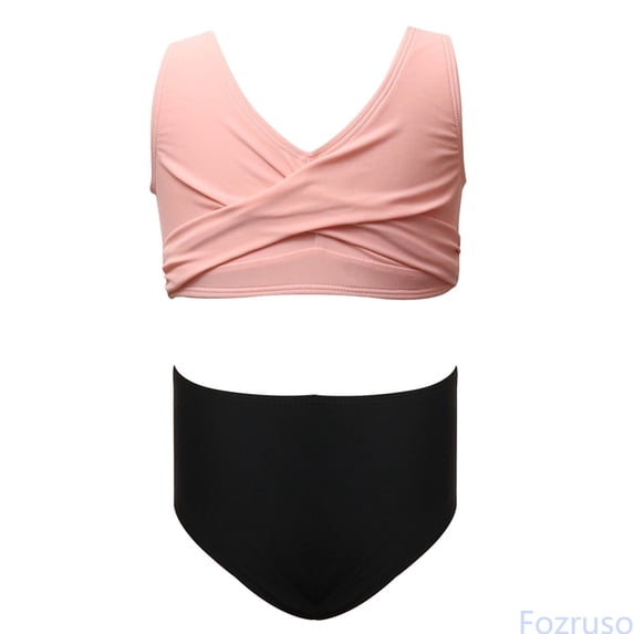 Fozruso Girls Two Piece Swimwear Fashionable Kids Bikini Swimsuit For Children Beach Pool Party Summer Outfit 2 Piece Swimwear Sets Sizes 11-12 Years