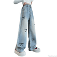 thumbnail image 1 of Fozruso Girls Uniform Wide Leg Pants Girls Casual Pants Loose Straight Leg Everyday Comfortable Trousers For Kids Age 5 14 Year Old Wear Machine Washable Sizes 4-5 Years, 1 of 4