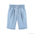 thumbnail image 1 of Fozruso Girls Wide Leg Uniform Pants Casual Thin Outerwear Elastic Waistband Loose Five Inch Pants (3 13y) Sizes 9-10 Years, 1 of 5