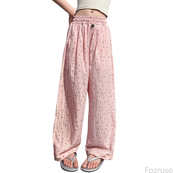 Fozruso Girls Wide Leg Uniform Pants Teen Pants Open Bottom For Girls Casual High Elastic Waisted Drawstring Loose Fit Pockets Kid Cargo Sweatpants Streetwear Sizes 5-6 Years