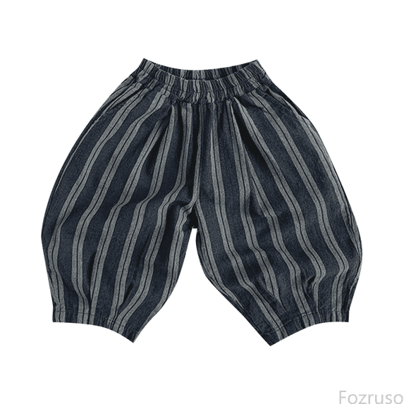 Fozruso Girls Wide Leg Uniform Pants Vertical Striped Pants Loose Slacks For Kids Sizes 18-24 Months