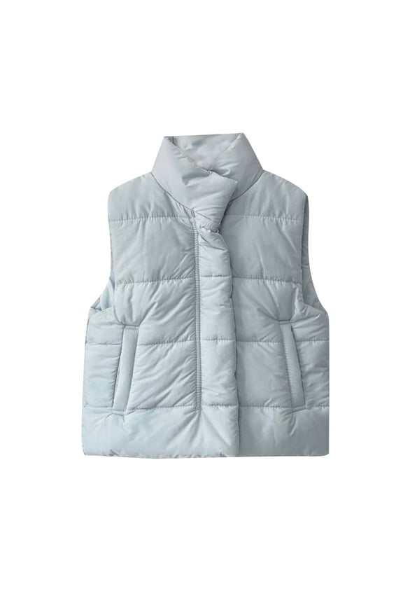 Girls Wind Resistant Jackets 3-6 Months,Vest For Kids Boys Girls Lightweight Warm Vest Sleeveless High Neck Button Casual Fall Winter Clothes Blue