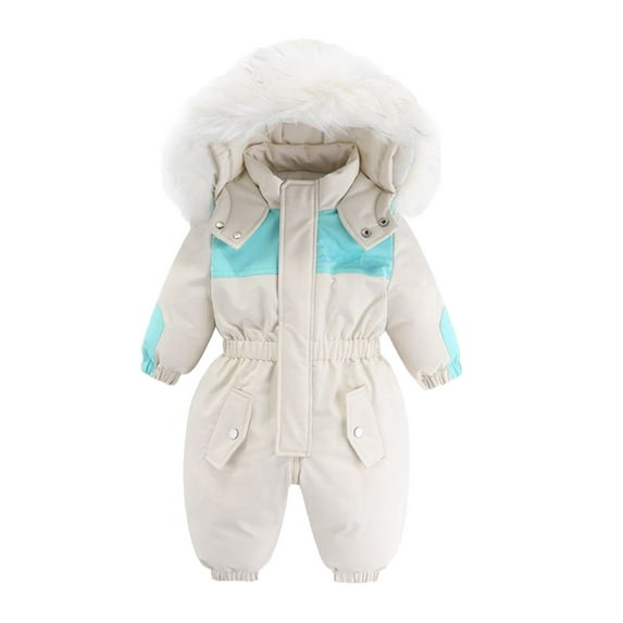 Fozruso Girls Windbreaker Jacket 1-2 Years,Baby Boy Winter Snowsuit Toddler Jacket Outfits Infant Girl Snow Suits Clothes White