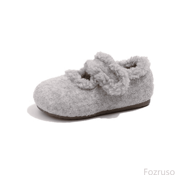 Fozruso Girls Winter Lined Sneakers Warm Soft Sole Casual Shoes For Kids Non Outdoor Play Footwear With Comfortable Lightweight,Sizes 12.5(6.5-7 Years)