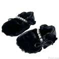 thumbnail image 1 of Fozruso Girls Winter Sneakers With Pearl Bow Soft Sole Outdoor Casual Shoes For Toddlers And Kids Warm Lined Non Rubber Sole Footwear For Girls Daily Wear,Sizes 11(4.5-5 Years), 1 of 6