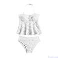 thumbnail image 1 of Fozruso High Elasticity Ribbed Textured Girls Tankini Two Piece Swimsuit For Children. Girls Swimming For Ages 7 14. Two Piece Bikini Sets Sizes 11-12 Years, 1 of 6