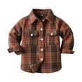 thumbnail image 1 of Fozruso Hooded Fleece Jacket 4-5 Years,Kids Toddler Baby Unisex Unisex Autumn Winter Plaid Tops Long Sleeve Shirt Coat Jacket Cardigan Clothes Brown, 1 of 1