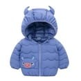 thumbnail image 1 of Fozruso Hooded Lightweight Jacket 12-18 Months,Toddler Boys Girls Winter Coat Cartoon Cow Hooded Jacket Thicken Windproof Warm Outwear Blue, 1 of 6