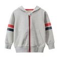 thumbnail image 1 of Fozruso Hooded Lightweight Jacket 3-4 Years,Boys Girls Hooded Jacket Kids Lightweight Zipper Pullover Windbreaker Outerwear Casual Spring Autumn Coat Gray, 1 of 6