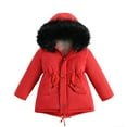 thumbnail image 1 of Fozruso Hooded Puffer Coat 10-11 Years,Girl Winter Coats Heavyweight Hooded Jacket Kid Snow Outwear Red, 1 of 4