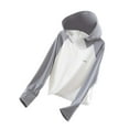 thumbnail image 1 of Fozruso Hooded Puffer Coat 11-12 Years,Girls Sun Jacket Lightweight Breathable Blocking Outerwear For Kids Soft Comfortable Summer Spring Casual Wear Gray, 1 of 3