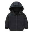 thumbnail image 1 of Fozruso Hooded Puffer Coat 7-8 Years,Toddler Boys Girls Winter Coat Hooded Jacket Wear Thicken Windproof Zipper Warm Outwear Black, 1 of 3