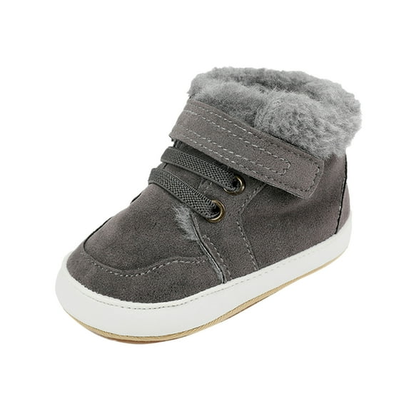 Fozruso Infant Babys Fashion Autumn Winter Boys High Top Cotton Shoes Toddler Shoes Sizes 4 Toddler(Gray)