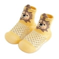 thumbnail image 1 of Fozruso Boys Girls Animal Prints Cartoon Socks Shoes Toddler Breathable Mesh The Floor Socks Non Prewalker Shoes Sizes 22 Toddler(Yellow), 1 of 5