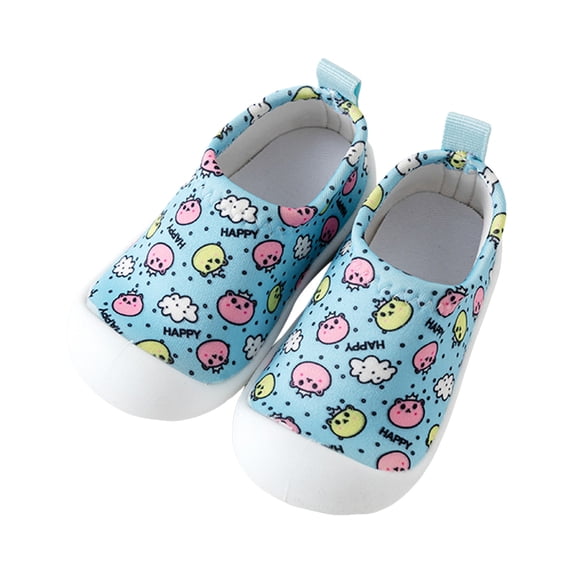 Fozruso Girls Boys Kids Leisure Shoes Canvas Soft Bottom Breathable On Sport Shoes Socks Shoes Sizes 4.5 Toddler(Blue)