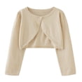 thumbnail image 1 of Fozruso Jacket Warm Outwear 4-5 Years,Girls Metallic Yarn Button Knit Cardigan Coat Dressy Open Front Jacket Thin Lightweight Layer Yellow, 1 of 5