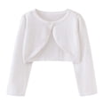 thumbnail image 1 of Fozruso Jacket Warm Outwear 6-7 Years,Girls Metallic Yarn Button Knit Cardigan Coat Dressy Open Front Jacket Thin Lightweight Layer White, 1 of 1