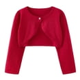 thumbnail image 1 of Fozruso Jacket Warm Outwear 8-9 Years,Girls Metallic Yarn Button Knit Cardigan Coat Dressy Open Front Jacket Thin Lightweight Layer Red, 1 of 5
