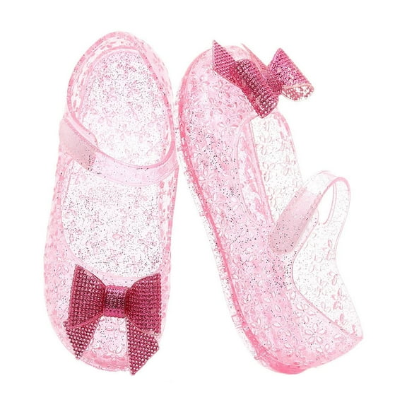 Fozruso Jelly Shoes For Girls Birthday Sandals For Girls Toddler Glitter Sandals Dress Sandals Sizes 8.5 Little Kid(Pink)