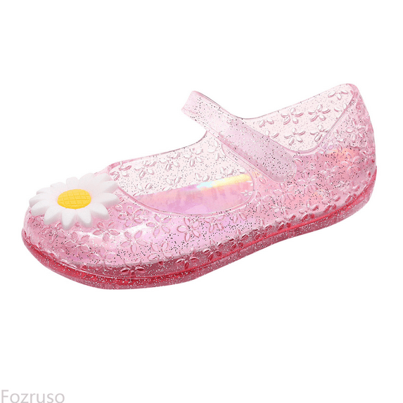 Fozruso Jelly Shoes For Girls Birthday Sandals For Girls Toddler Glitter Sandals Dress Sandals,Girls Warm Winter Slippers Sizes 11 Little Kid(4.5-5 Years)