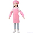 thumbnail image 1 of Fozruso Kid Art Smock Solid Color Apron Sleeve And Hat Three Piece Set For Children Printed Artist Painting Aprons Smocks With Long Sleeve Summer Tees,Sizes 3-6 Years Pink, 1 of 4