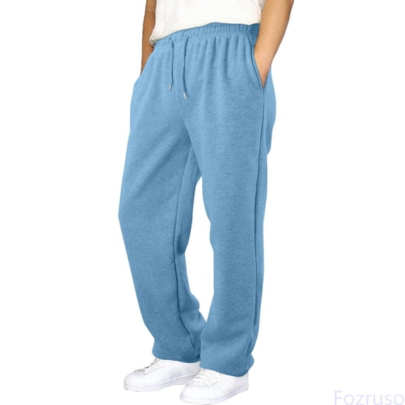Fozruso Kid Boys Loose Fit Wide Leg Sweatpants With Waistband And Drawstring For Casual Wide Leg Sweatpants Sizes 15-16 Years(Blue)