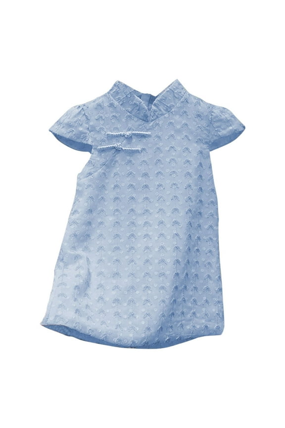 Kids Baby Girls Summer Casual Short Sleeves Cheongsam Party Princess Dress Clothes Chinese Wind Dresses Princess Dresses for Girls,Sizes 5-6 Years