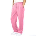thumbnail image 1 of Fozruso Kids Boys and Girls Baggy Sweatpants Straight Leg Open Bottom Casual Pants Elastic Waist Athletic Joggers Sweatpants With Pockets Sizes 13-14 Years(Pink), 1 of 7