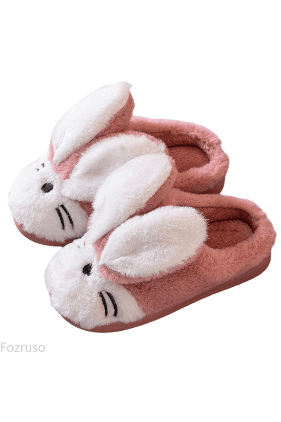 Kids Cartoon Bunny Slippers For Autumn And Winter Cozy Home Footwear For Boys And Girls Indoor Shoes For Kids Ages 5 12,Girls Soft Plush Slippers Sizes 3 Big Kid(11-12 Years)