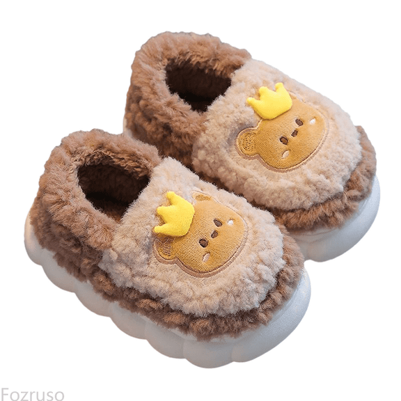 Fozruso Kids Cartoon Slippers Girls Boys Memory Foam Comfy Home Slippers Warm Shoes,Warm Slippers Sizes 9 Little Kid(2.5-3 Years)