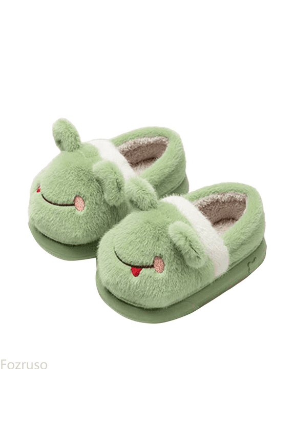 Kids Cozy Slippers For Fall And Winter Comfortable Cartoon Design For Girls And Boys Ideal For Home And Play,Winter Lined Slippers Sizes 3.5 Big Kid(11.5-12 Years)