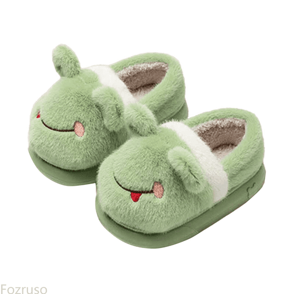 Fozruso Kids Cozy Slippers For Fall And Winter Comfortable Cartoon Design For Girls And Boys Ideal For Home And Play,Winter Lined Slippers Sizes 6.5 Big Kid(12.5-13 Years)