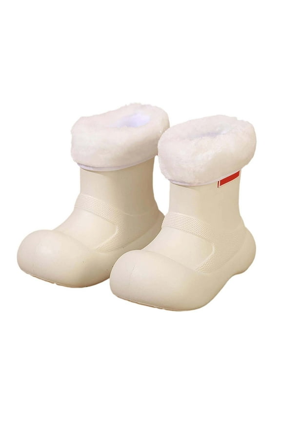 Kids Rain Boots For Girls Winter Snow Boots With Fleece Warm Comfortable Rubber Booties Toddler Outdoor Play Shoes,Sizes 2.5(10.5-11 Years)
