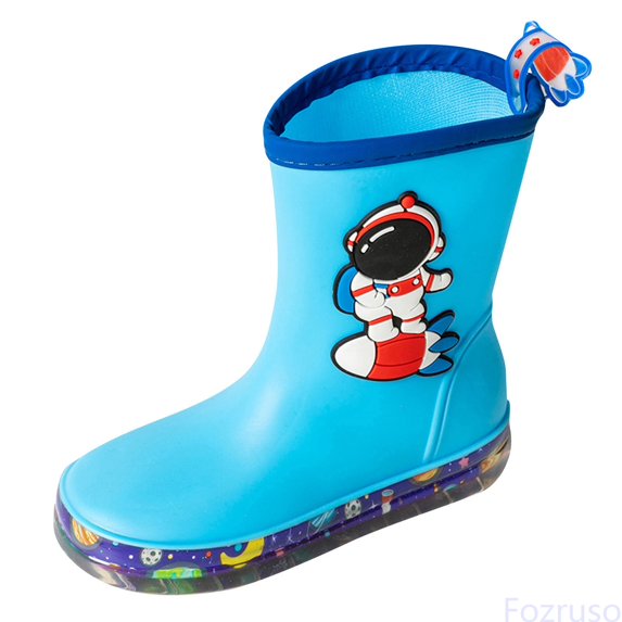Fozruso Kids Rain Boots Girls Boys Non Kids Astronaut Print Rain Boots Child Shoes Unisex Children Boots Sizes 2 Big Kid(10-11 Years)