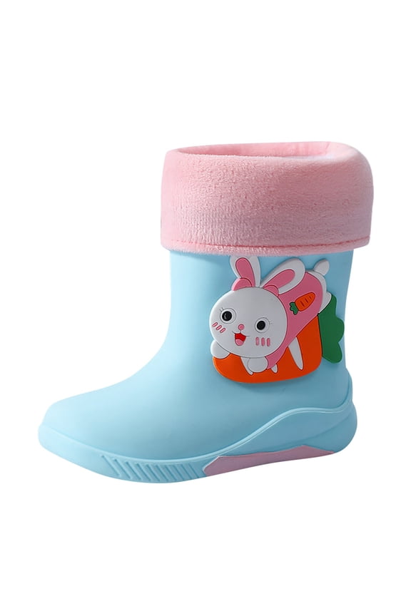 Kids Shoes Short Rain Boots For Womens Ankle Rainboot Slip On Garden Boot Rubber Shoes,Sizes 10(3.5-4 Years)