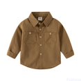 thumbnail image 1 of Fozruso Kids Toddler Boys Long Sleeve Cotton Shirts with Pockets Regular Fit Shirts Sizes 18-24 Months, 1 of 5