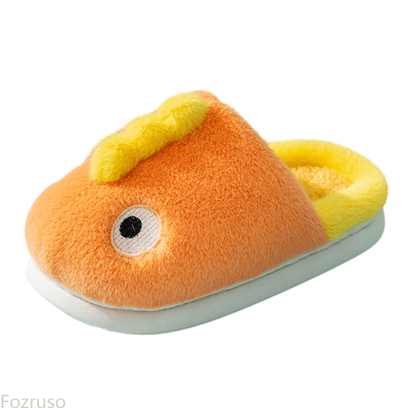 Fozruso Kids Winter Warm Home Warm Slippers 3D Cartoon Meng Meng Anmial Kids Home Slippers,Girls Slippers Sizes 1 Little Kid(7-8 Years)