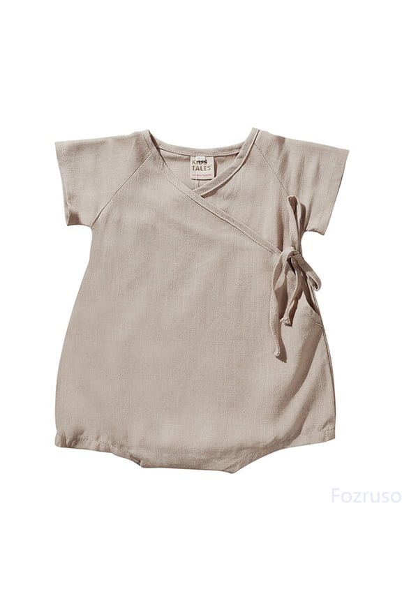 Kimono Robe Linen Yarn Robe Baby Solid Romper Japanese Pajamas Girls Rompers Sizes 6-12 Months