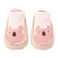 thumbnail image 1 of Fozruso Korean Version Low Top Toddler Shoes And Socks Children's Baby Floor Boat Socks Slipper Hole Bow Leather Socks Slipper Sizes 4 Toddler(Pink), 1 of 3