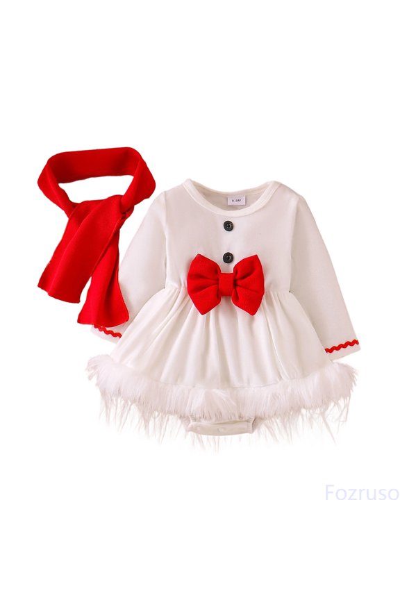 Little Girls Dresses Elegant Long Sleeve Dress For Girls With Bow Detail Perfect For And Fall Seasons Sizes 0-3 Months