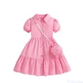 thumbnail image 1 of Fozruso Little Girls Dresses Girls Summer Dress With Puff Sleeves Fashionable School Style Dress For Little Girls Sizes 1-2 Years, 1 of 7