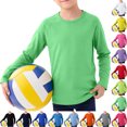 thumbnail image 1 of Fozruso Long Sleeve Breathable Mesh Raglan Tee for Boys Lightweight Kids Top for Daily Wear Play, 1 of 6