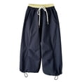 thumbnail image 1 of Fozruso Loose Long Pants for Girls Girls Pants Outdoor Casual Hiking Trousers For Toddlers And Kids Comfortable Elastic Waist Summer Spring Sizes 6-7 Years, 1 of 3