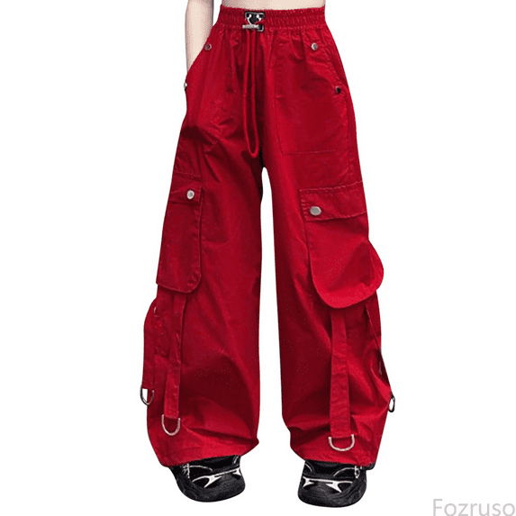 Fozruso Loose Long Pants for Girls Girl Kids' Sports Casual Pants Loose Soft Straight Leg Wide Leg Pants Sizes 6-7 Years