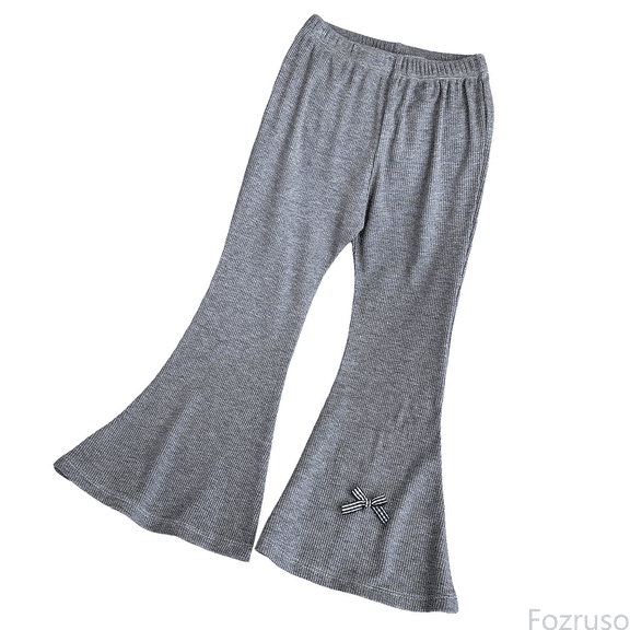 Fozruso Loose Long Pants for Girls Girls' Autumn Style Leggings Flared Pants Bow Tie Elastic Pants Toddler's Winter Pants Sizes 3-4 Years